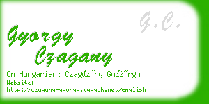 gyorgy czagany business card